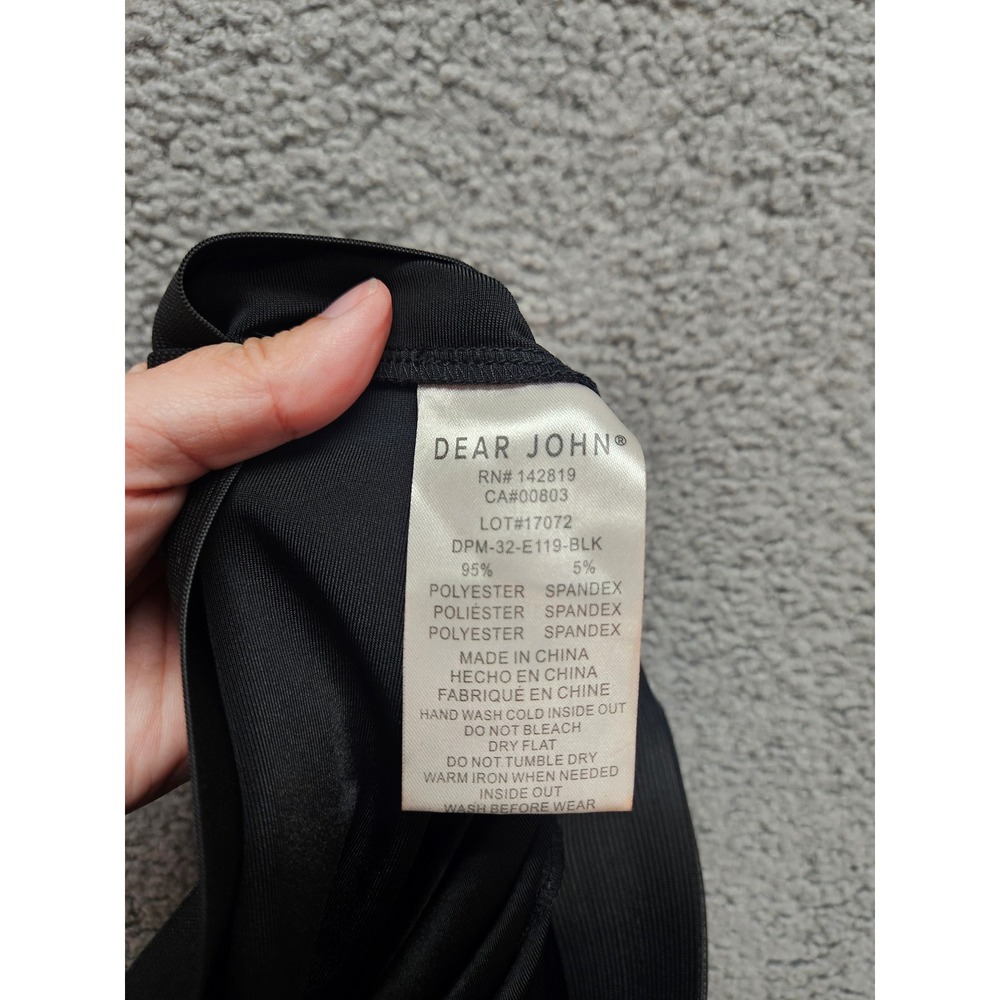 Dear John Leggings Medium Black Metallic Distressed Crackle Faux Leather Edgy - Picture 4 of 8